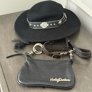 Vintage Harley-Davidson Hat & Crossbody Handbag